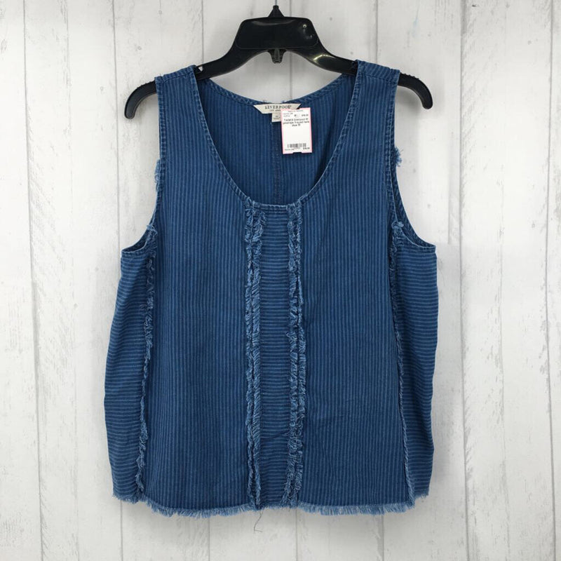 M pinstripe frayed tank