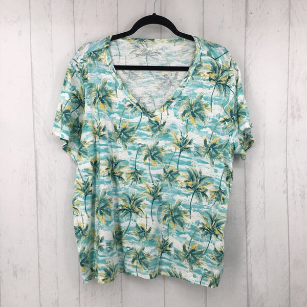 XXL s/s tropical print top