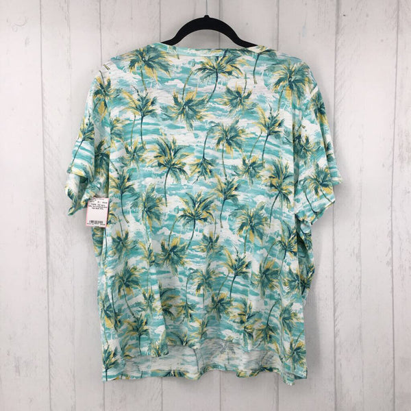 XXL s/s tropical print top