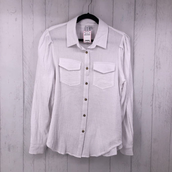 1x l/s gauze button shirt