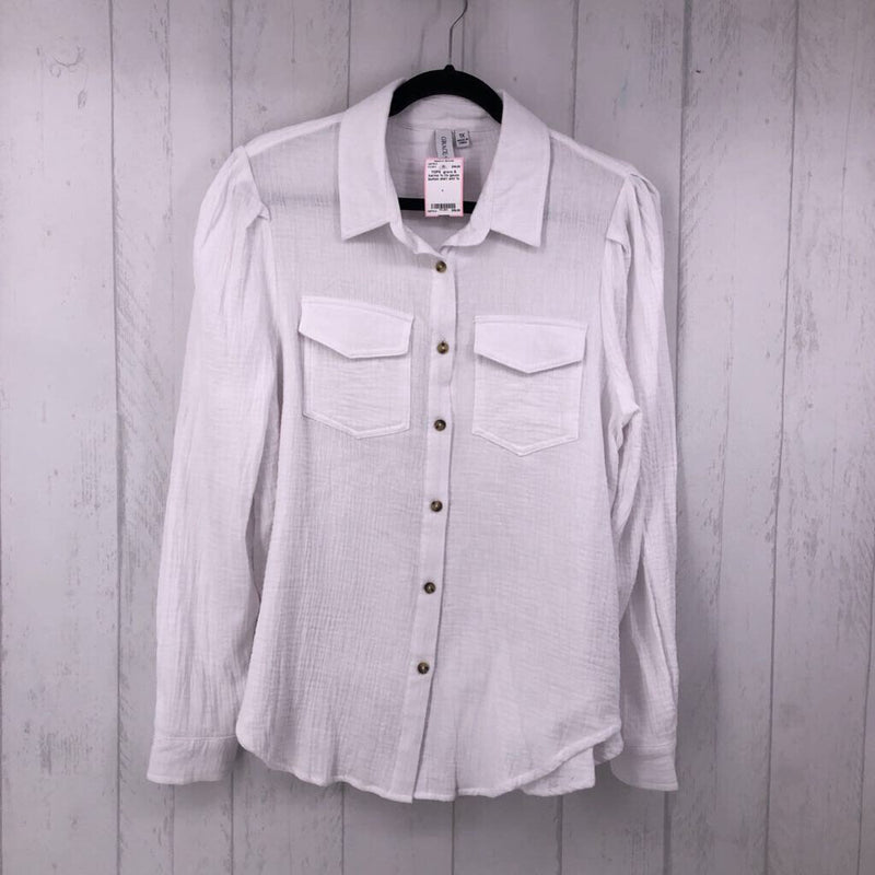 1x l/s gauze button shirt