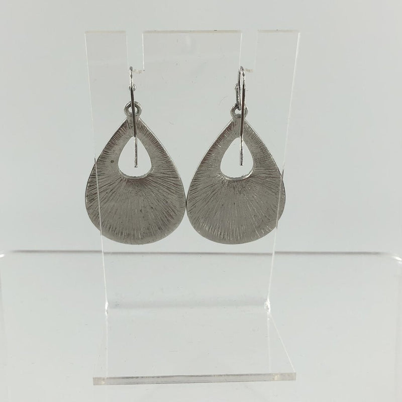 Teardrop shape w crystals dangle earrings