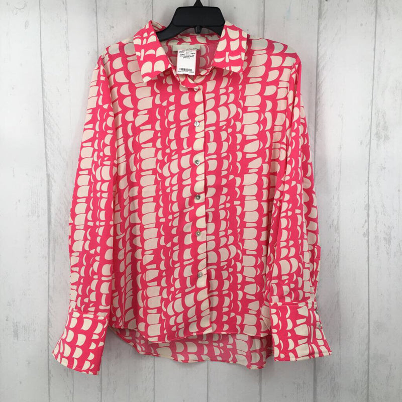 L l/s print button shirt