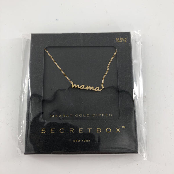 16.5-18" Secretbox 14k gold dipped mama neckalce