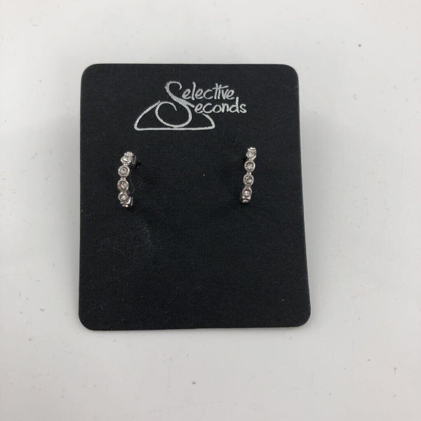 Diamond accent small hoop earrings