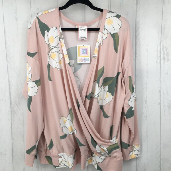 2XL Flo print crossover l/s top