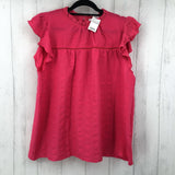 2X Textured ruffled slvls top