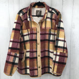 2X Plaid fleece jacket