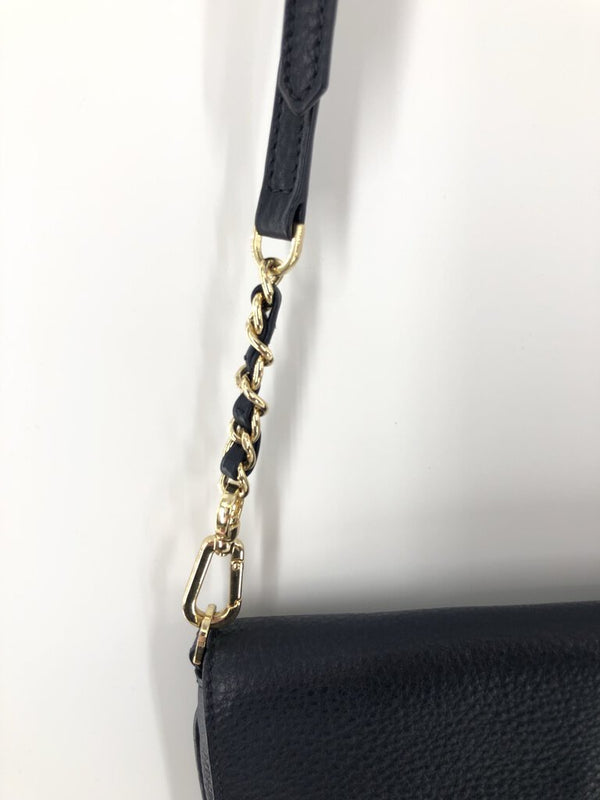 pebbled chain strap flap crossbody/clutch