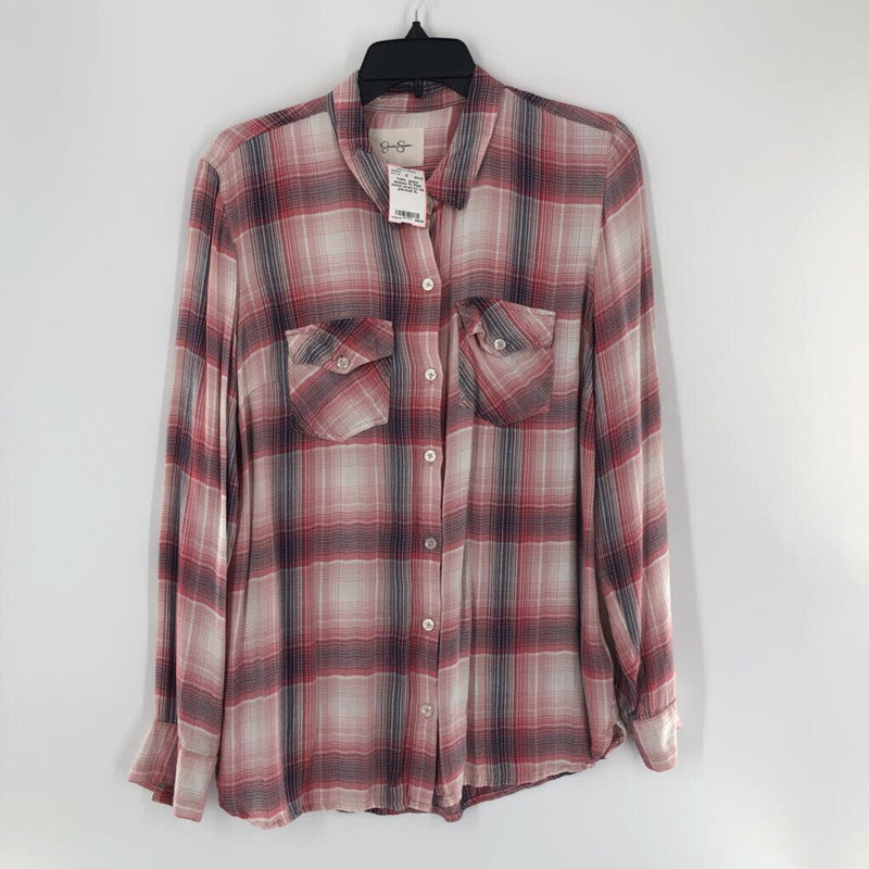 XL Plaid button down l/s top