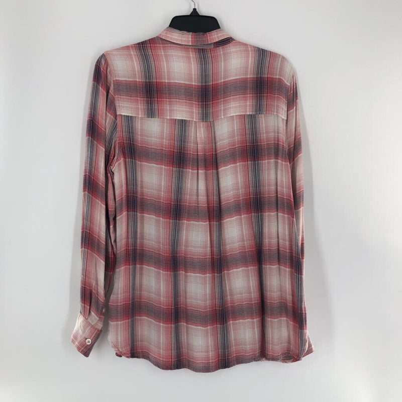 XL Plaid button down l/s top