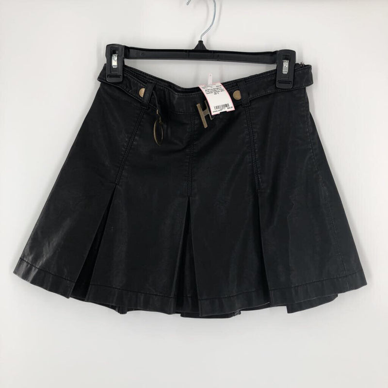 0 Faux leather belted skirt