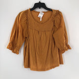 XL Smocked 3/4 slv top