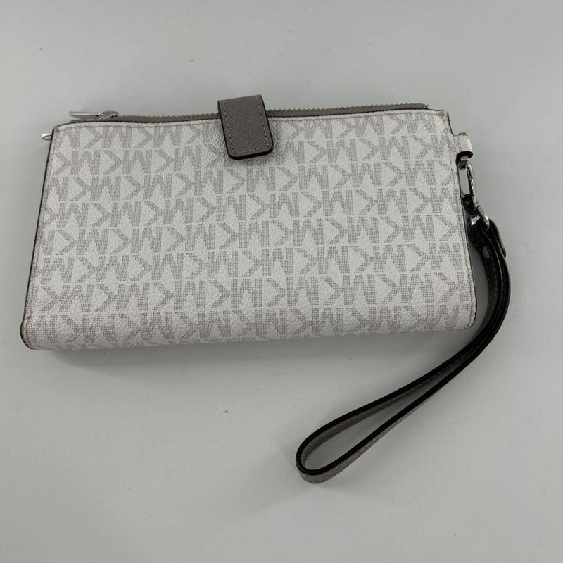 monogram double zip bi-fold phone wallet/wristlet