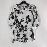 L Flo print gathered slv top