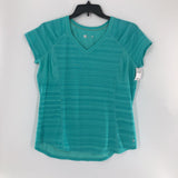 L Striped v-neck s/s tee