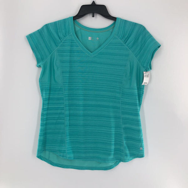 L Striped v-neck s/s tee