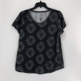 L Printed v-neck s/s tee