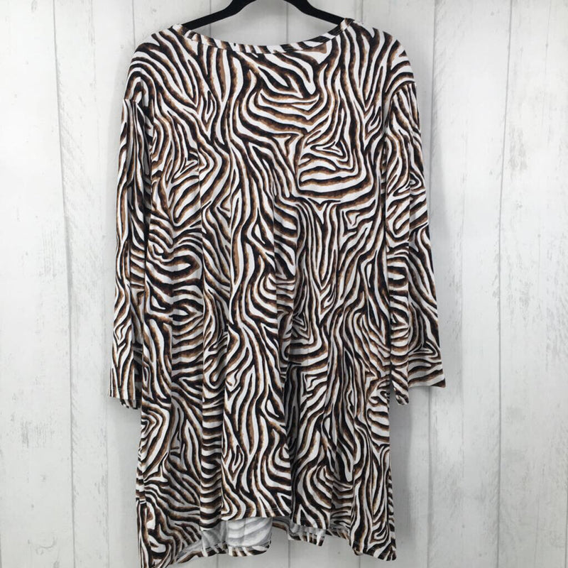 26/28 Printed notch neck 3/4 slv tunic