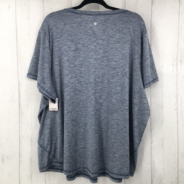 3X Marled v-neck s/s tee