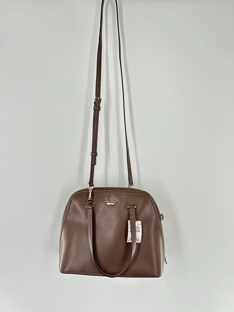 zip around dome satchel w/ crossbody strap