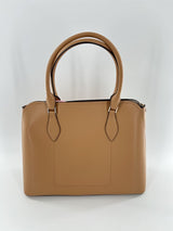 pebbled zip top satchel