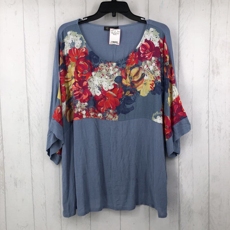 XL s/s flower print top