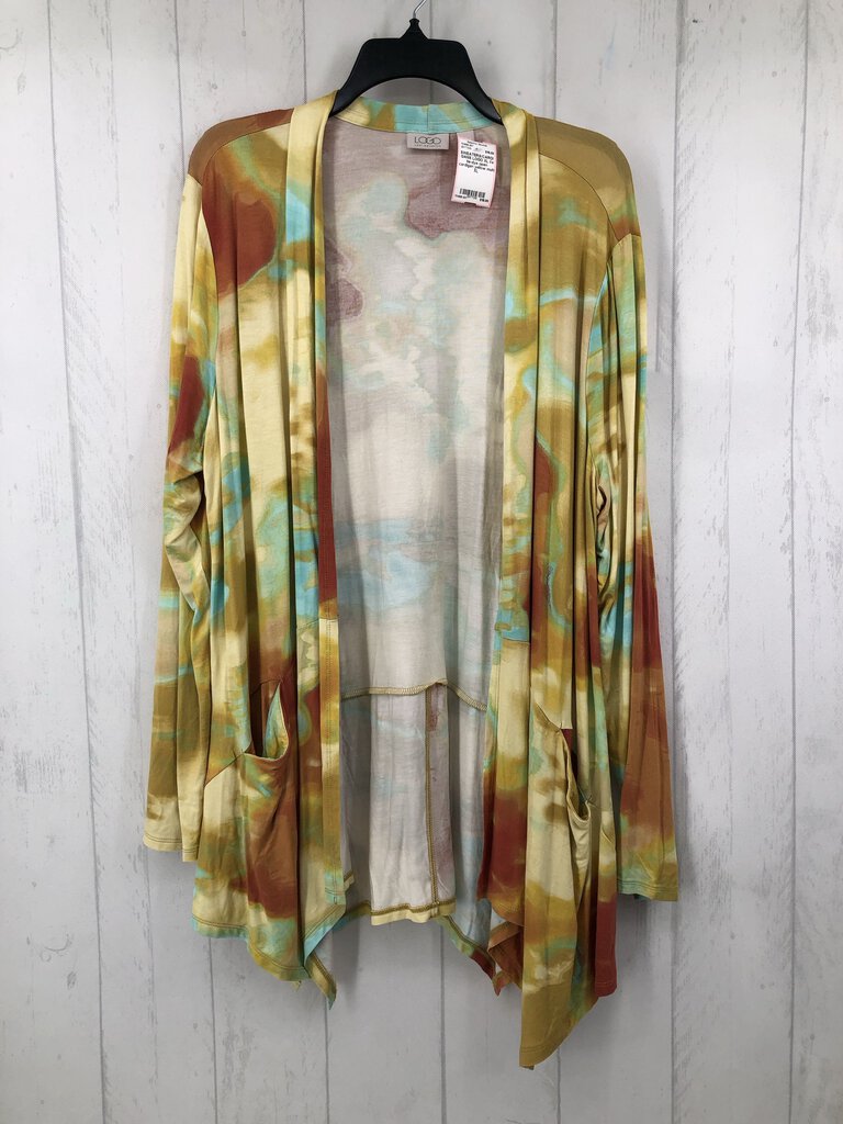 XL l/s tie-dye open cardigan