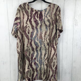 3X Printed scoop-neck s/s top