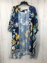 XL/1x s/s flower print open kimono