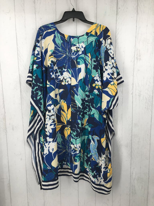 XL/1x s/s flower print open kimono