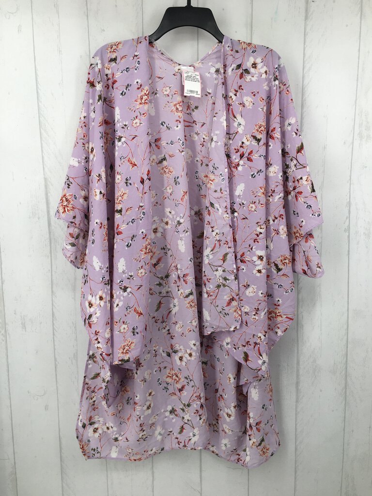 OS s/s flower print kimono