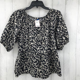 L Flo print puff slv top