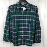 16w Plaid button down l/s top