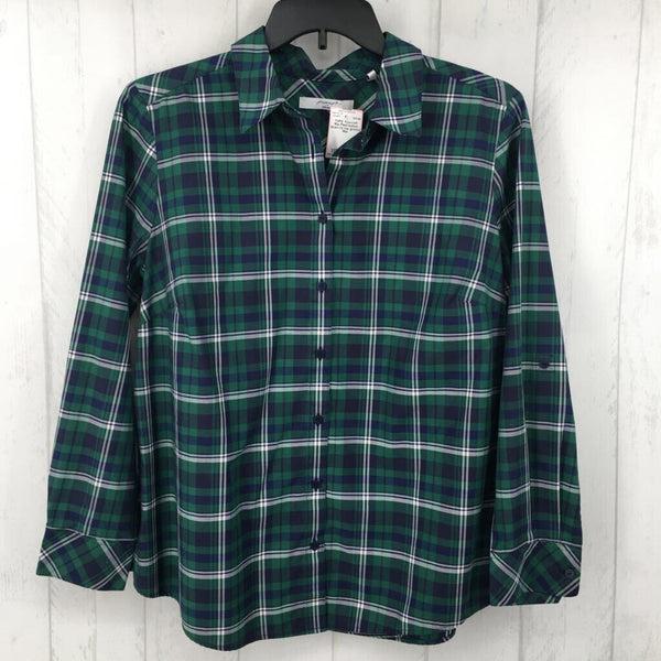 16w Plaid button down l/s top