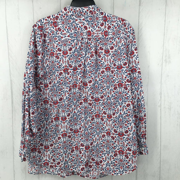 1X Flo print button down l/s top