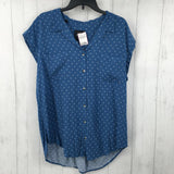 XL Printed button down s/s top