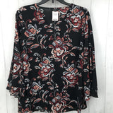 16w Flo print flowy slv top