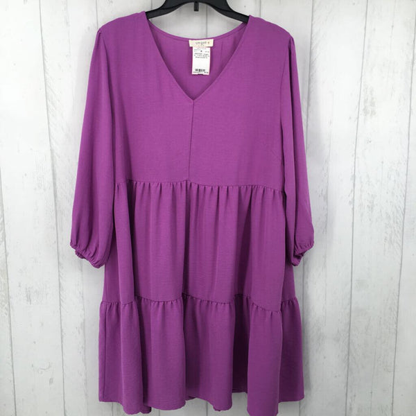 XL V-neck tiered l/s dress