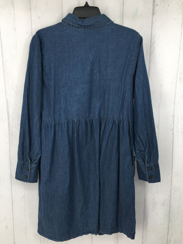 M Button front l/s denim dress