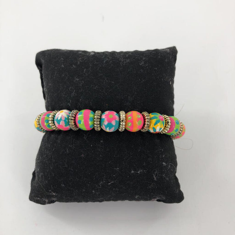 Multicolor beaded stretch bracelet