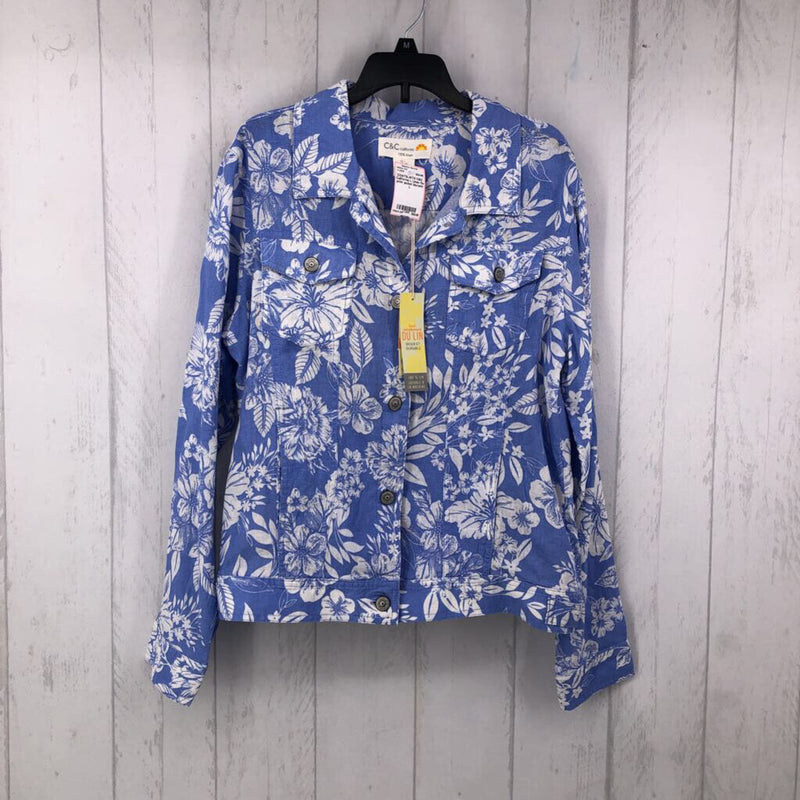 L Linen flo print jacket