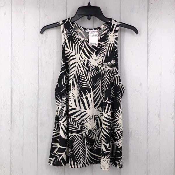 M Leaf print slvls top