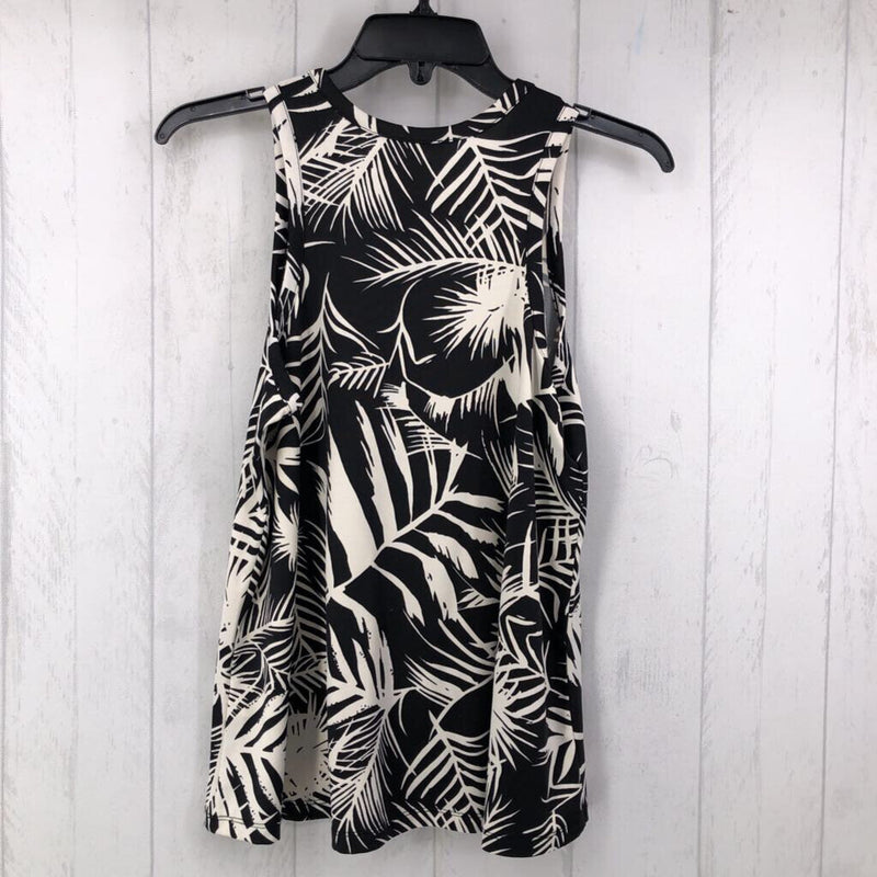 M Leaf print slvls top