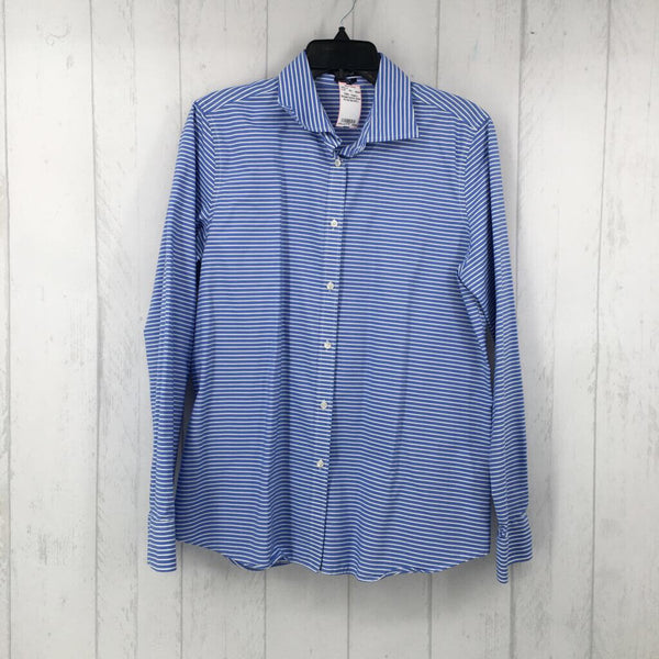 L Striped button down l/s top