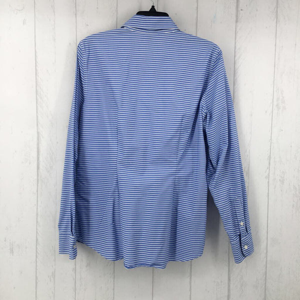 L Striped button down l/s top