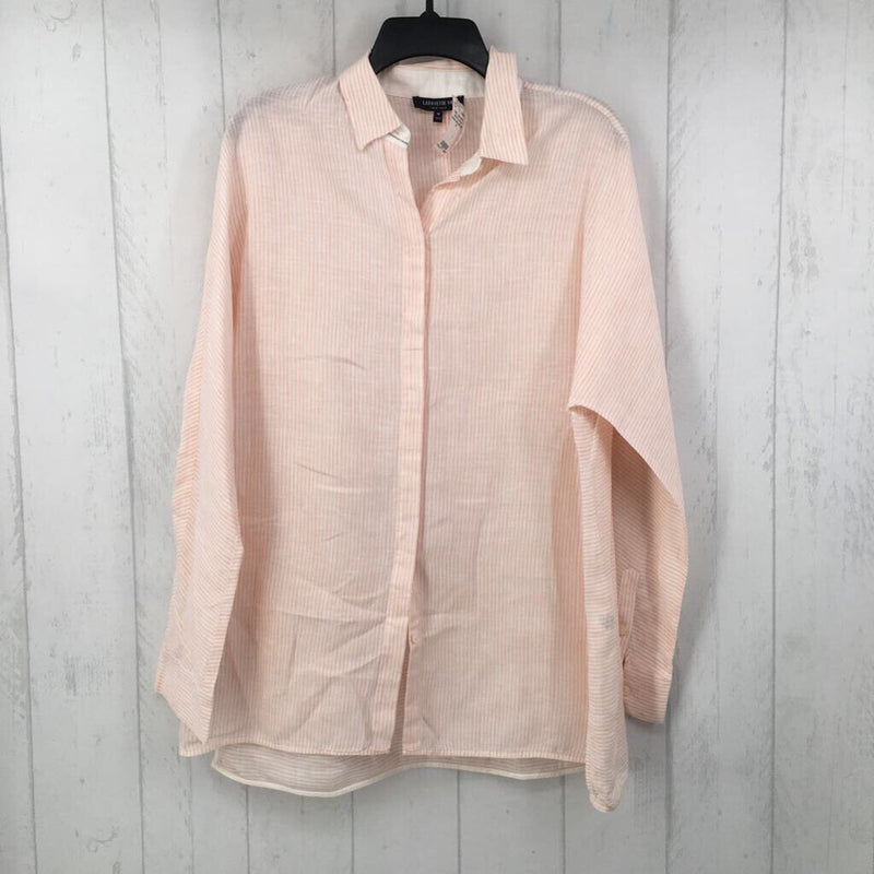 M l/s stripe button shirt