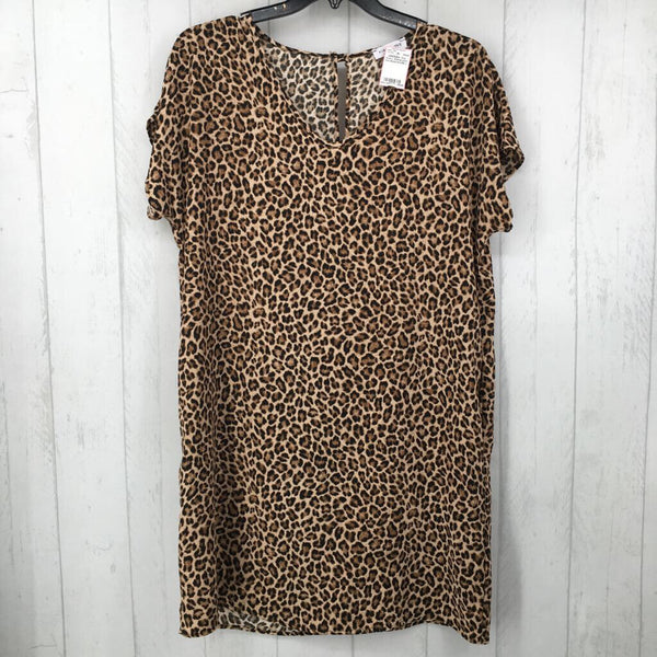 L Animal print s/s dress