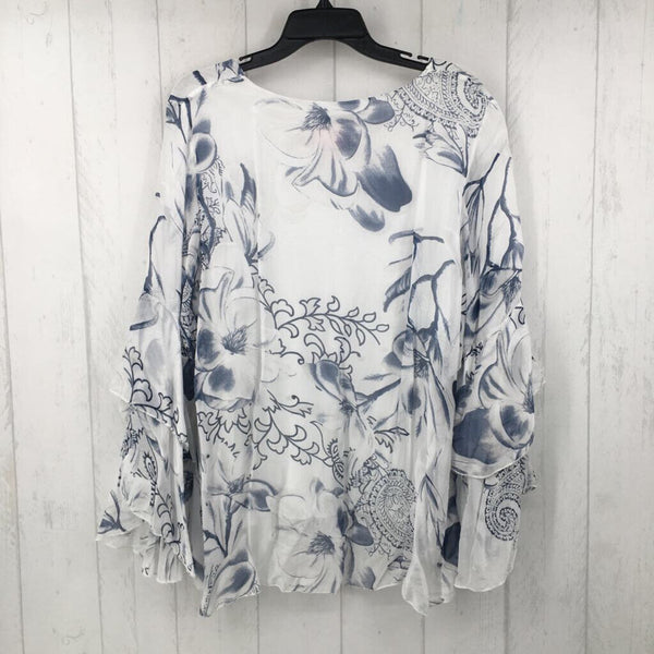 M/L Flo print flutter slv top