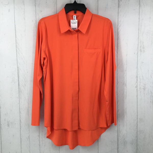 M l/s hidden button down shirt